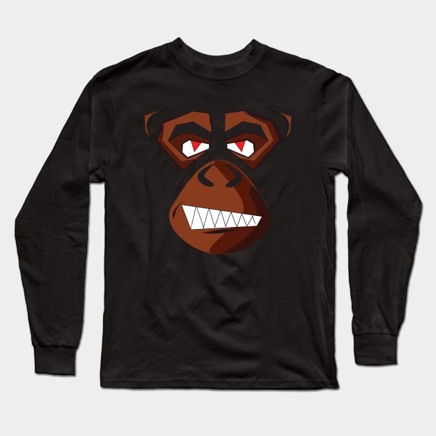 angry monkey Long Sleeve T-Shirt by medo art 1
